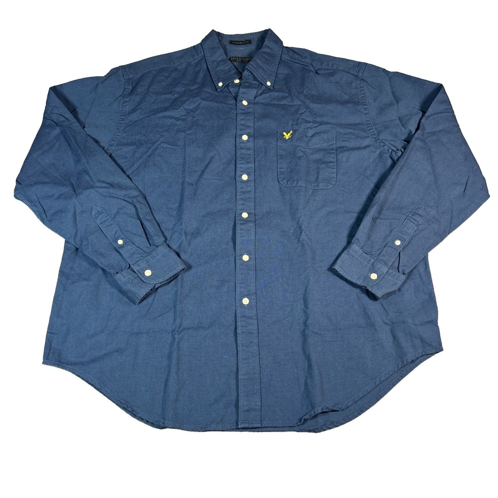 Lyle & Scott Scotland Long Sleeve Button Down Shirt Blue Mens XL